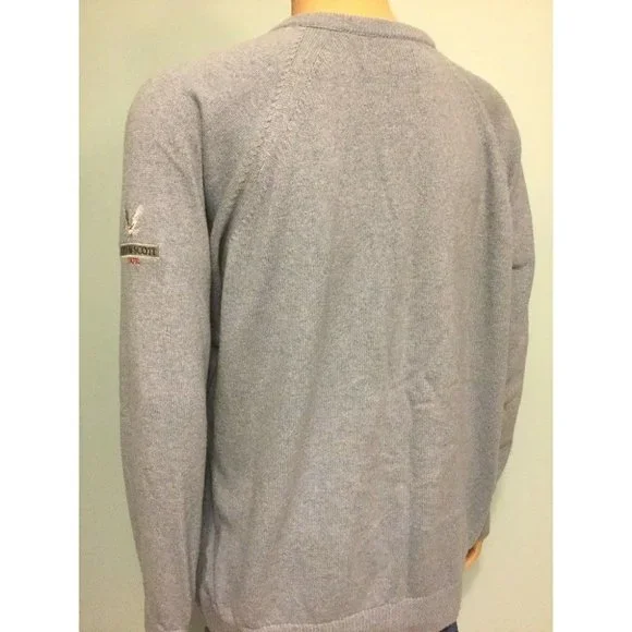 Mens Blue Lyle & Scott Simpsons Golf Shop Carnoustie Pullover Crew Sweater 2XL - Picture 7 of 12